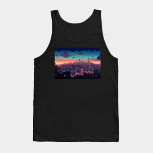 Anime Tel Aviv Reimagined An Animated Interpretation of the Skyline Tank Top